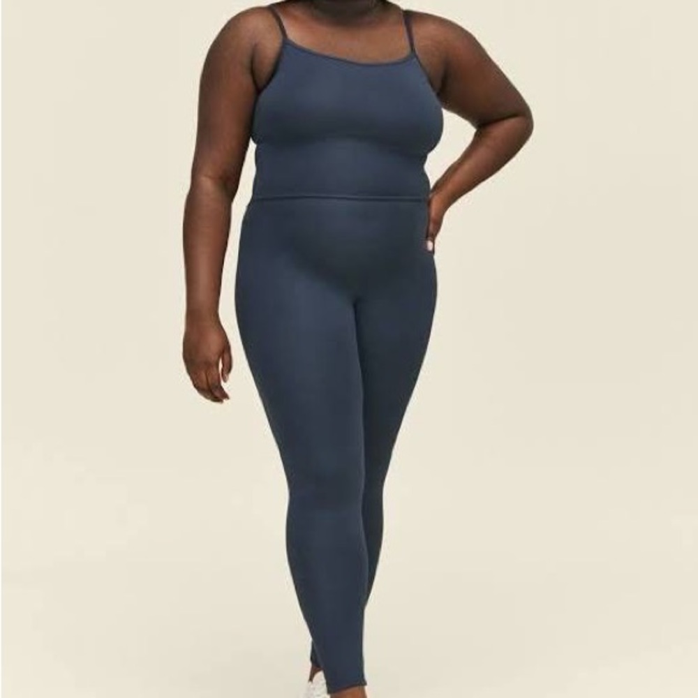Girlfriend Collective Unitard Jumpsuit in Midnight / Dark Blue